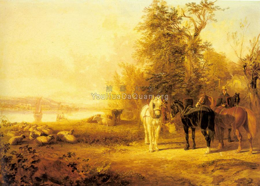 Waiting for the Ferry - 约翰·弗雷德里克·赫尔林